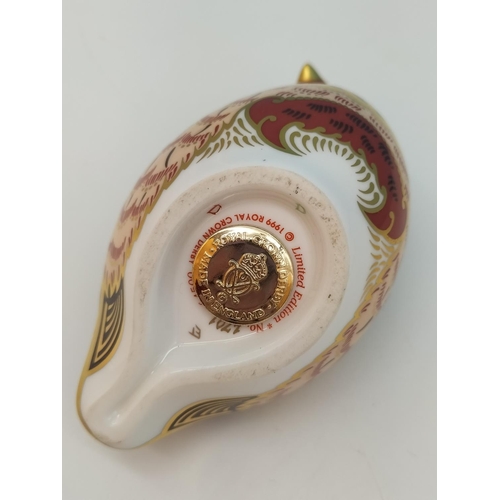 251 - Royal Crown Derby 'Partridge' Limited Edition Paperweight. This Being 1,701 of 4,500 with Gold Stopp... 