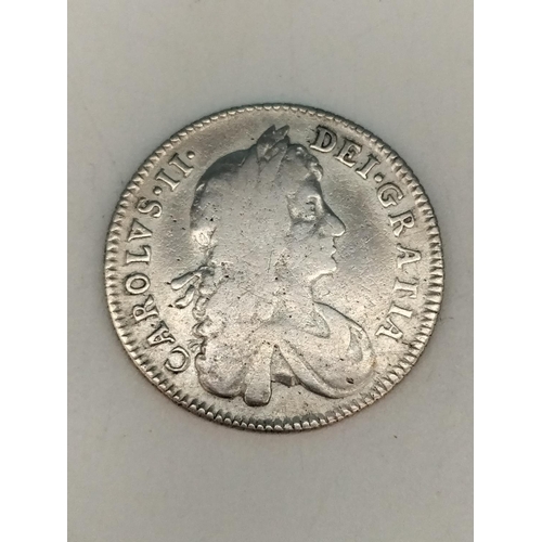 26 - Charles II Silver Shilling 1668.