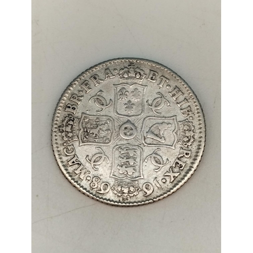 26 - Charles II Silver Shilling 1668.