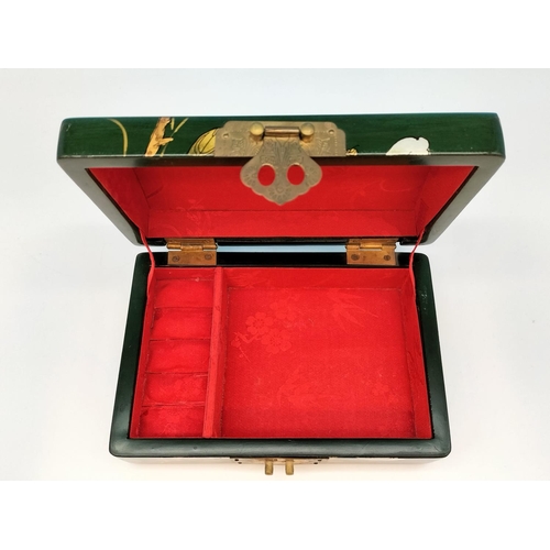 276 - Chinese Lacquered Jewellery Box. 8cm High, 22.5cm x 16cm.