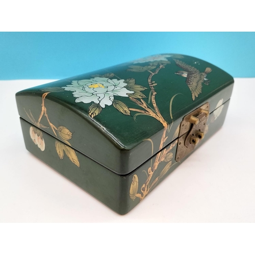 276 - Chinese Lacquered Jewellery Box. 8cm High, 22.5cm x 16cm.