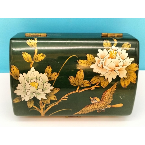 276 - Chinese Lacquered Jewellery Box. 8cm High, 22.5cm x 16cm.