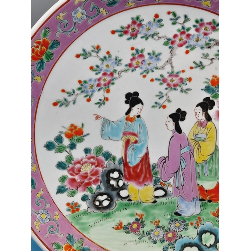 283 - Large Japanese Famille Rose Charger. 37cm Diameter.