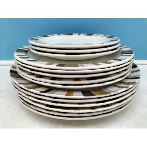 285 - Midwinter 'Queensberry Stripe' Dinner Ware Items to include Dinner Plates (8), Dessert Pates (5), Bo... 