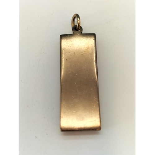 3 - 9ct Gold 375 Ingot Pendant. 29.8 Grams.