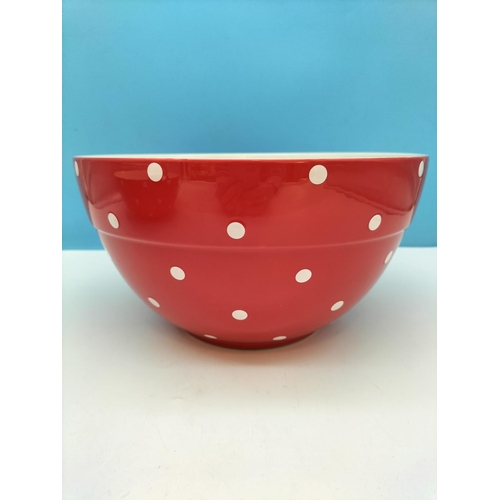 309 - 2 x Spode 'Baking Days' Red Polka Dot Bowls. Largest 13.5cm High, 25.5cm Diameter.