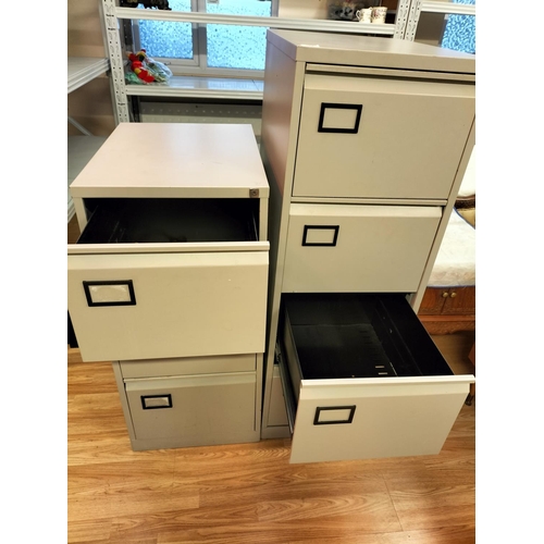 362 - Filing Cabinets (2). Largest 4 Drawer 132cm High, 47cm x 62cm. Collection Only.