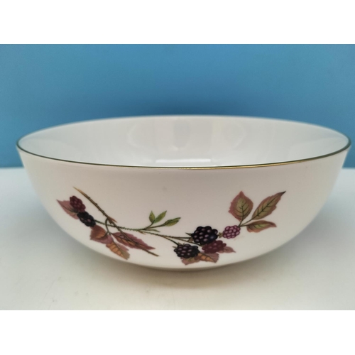 373 - Royal Worcester Fruit Patterned Bowl (8cm h, 23cm d) plus Gardening Tea Cup and Saucer.