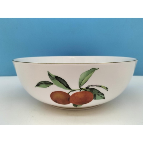 373 - Royal Worcester Fruit Patterned Bowl (8cm h, 23cm d) plus Gardening Tea Cup and Saucer.