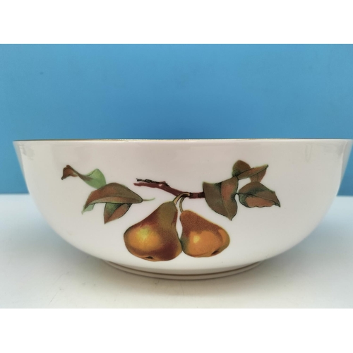 373 - Royal Worcester Fruit Patterned Bowl (8cm h, 23cm d) plus Gardening Tea Cup and Saucer.