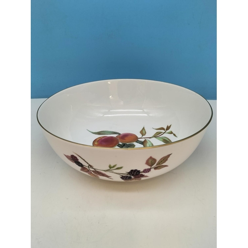 373 - Royal Worcester Fruit Patterned Bowl (8cm h, 23cm d) plus Gardening Tea Cup and Saucer.