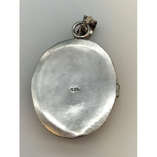 403 - 925 Silver Carnelian Box Locket. 1.5cm High, 4.5cm x 3cm.