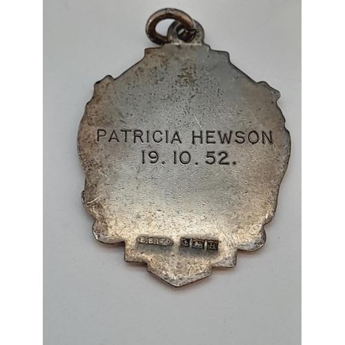 492 - Silver Hallmarked Dance Medal with 18