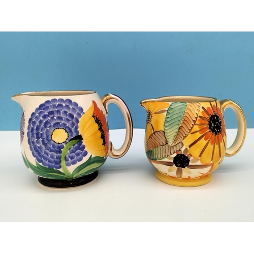 503 - Grays Pottery Hand Painted Jugs (2), Wild Flower Pattern and Another Floral Decorated Jug. Tallest 1... 