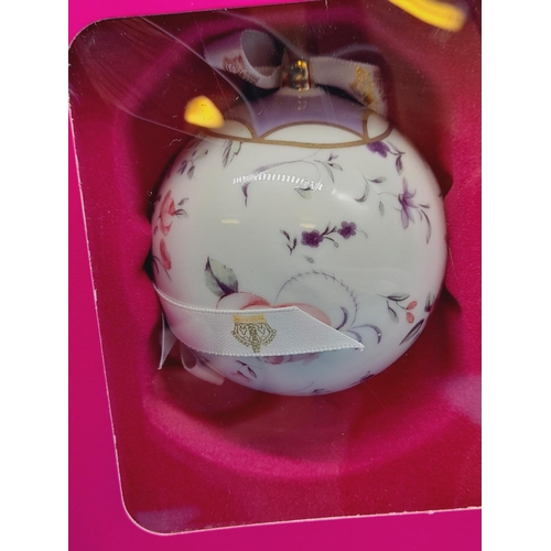 53 - Boxed Royal Albert Set of 3 'Rose Confetti' Baubles.