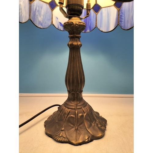 54 - Large Tiffany Style Lamp and Shade W/O 46cm Tall.