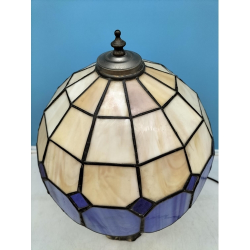 54 - Large Tiffany Style Lamp and Shade W/O 46cm Tall.