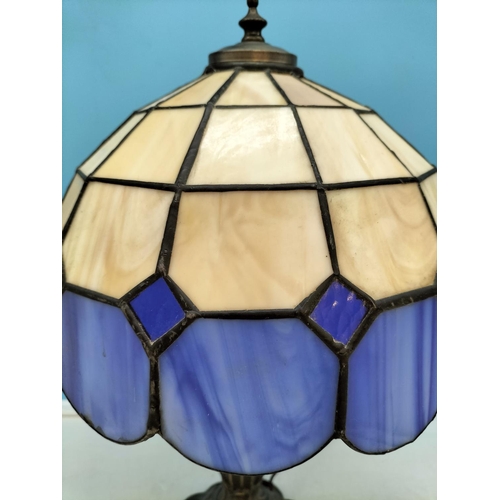 54 - Large Tiffany Style Lamp and Shade W/O 46cm Tall.