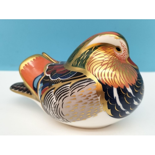 57 - Royal Crown Derby 'Mandarin Duck' 12cm Paperweight with Silver Stopper. Date Code for 1998 (LXI) and... 