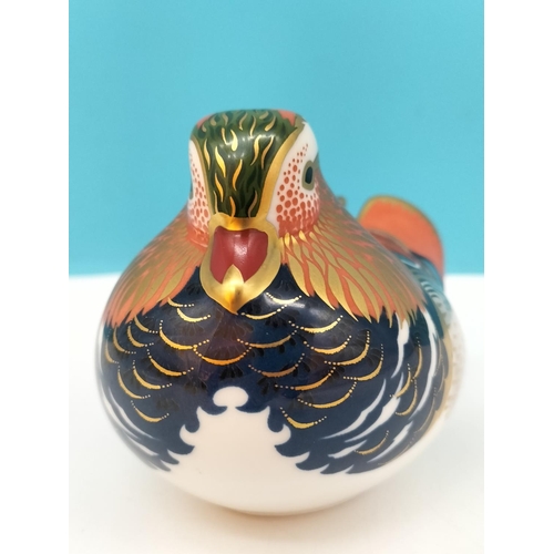 57 - Royal Crown Derby 'Mandarin Duck' 12cm Paperweight with Silver Stopper. Date Code for 1998 (LXI) and... 