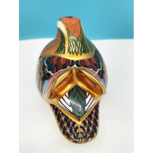 57 - Royal Crown Derby 'Mandarin Duck' 12cm Paperweight with Silver Stopper. Date Code for 1998 (LXI) and... 