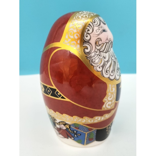 58 - Boxed Royal Crown Derby 'Santa Claus' Paperweight in the Form of a Russian Doll with Red Robe and Go... 