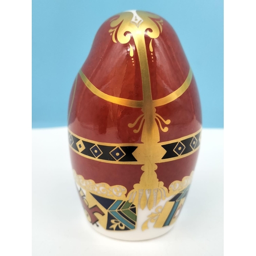 58 - Boxed Royal Crown Derby 'Santa Claus' Paperweight in the Form of a Russian Doll with Red Robe and Go... 