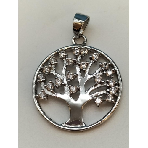 638 - 925 Sterling Silver Pendants (3) to include Tree of Life, Cobweb and Locket with Diamond Chip.