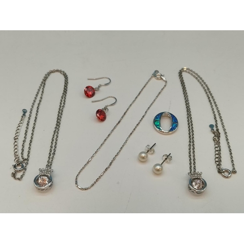 646 - Collection of Mixed 925 Silver Items to include Necklaces, Pendants, Bracelet and Earrings.