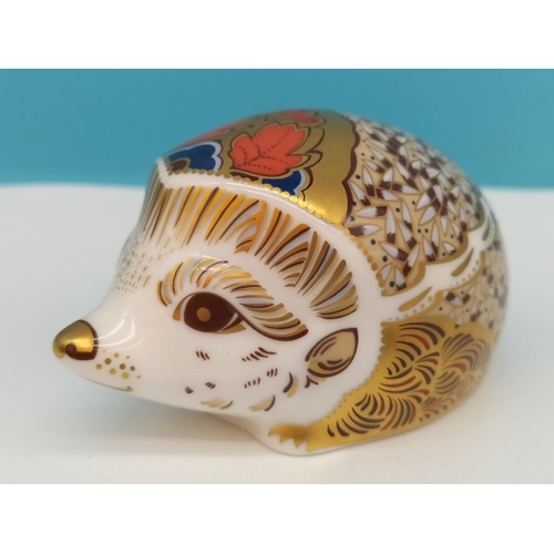 91 - Boxed with Certificate Royal Crown Derby 'Hawthorn Mother Hedgehog' Limited Edition Paperweight with... 