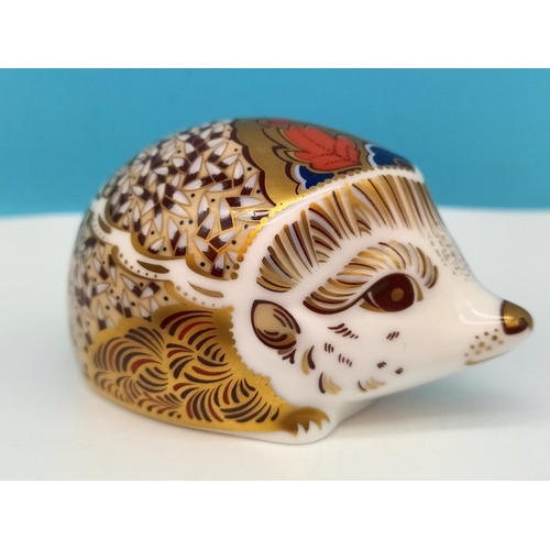 91 - Boxed with Certificate Royal Crown Derby 'Hawthorn Mother Hedgehog' Limited Edition Paperweight with... 