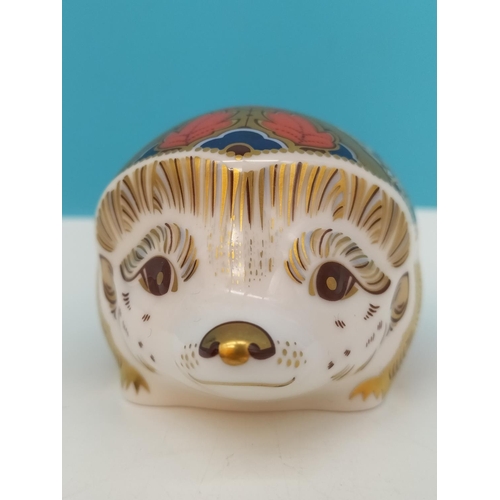 91 - Boxed with Certificate Royal Crown Derby 'Hawthorn Mother Hedgehog' Limited Edition Paperweight with... 