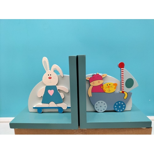 155 - 3 x Pairs of Child's Bookends. 13cm High, 25cm x 9cm.