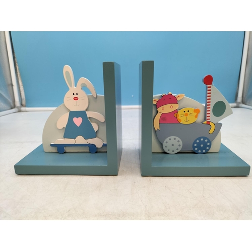 155 - 3 x Pairs of Child's Bookends. 13cm High, 25cm x 9cm.