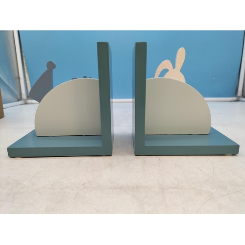 155 - 3 x Pairs of Child's Bookends. 13cm High, 25cm x 9cm.