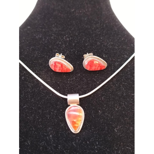 211 - 925 Silver and Red Agate 18