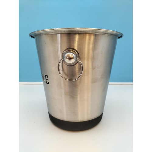 303 - Stainless Steel Handled Champagne Bucket. 21cm High, 21cm Diameter.