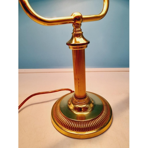 33 - Brass Bankers Lamp W/O. 37cm High x 28cm.