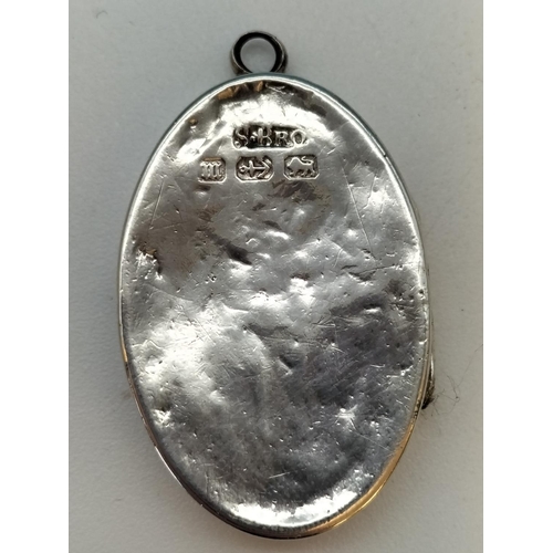 338 - 19th Century Silver Locket Pendant. Hallmarked Birmingham 1886.