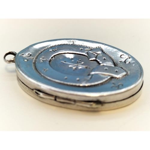 338 - 19th Century Silver Locket Pendant. Hallmarked Birmingham 1886.