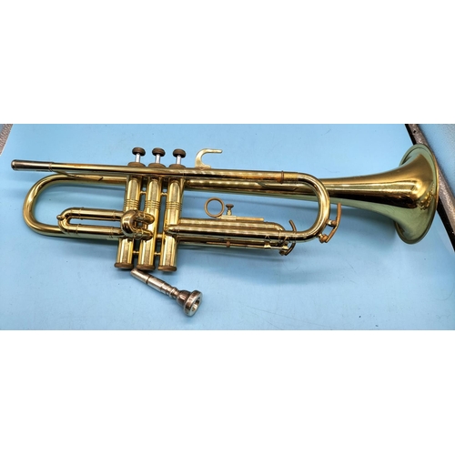 35 - Zenith Brass Trumpet in Case plus Music Book.