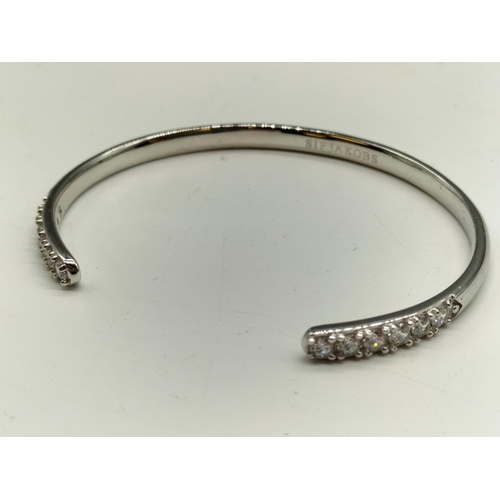 415 - Sif Jakobs Stone Set 925 Silver Bangle.