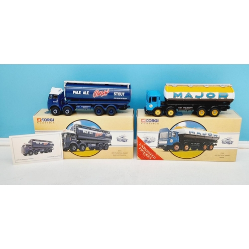 493 - Boxed Corgi Road Transport Vehicles (2), No 97328 AEC Elliptical Tanker and No 97319 ERF Cylindrical... 