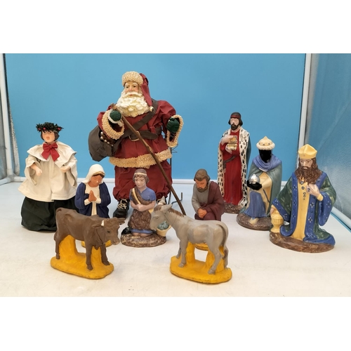 499 - Collection of Christmas and Nativity Figures. Tallest 28cm. Animals A/F.