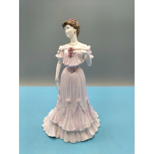 55 - Coalport La Belle Epoque 24cm Lady Figure 'Lady Rose at the Royal Ascot Ball'. Seconds Quality.