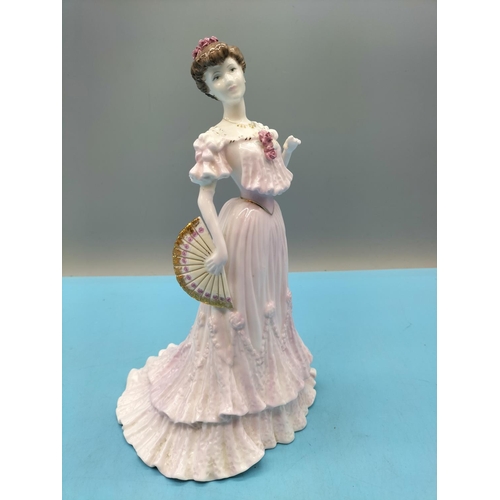 55 - Coalport La Belle Epoque 24cm Lady Figure 'Lady Rose at the Royal Ascot Ball'. Seconds Quality.