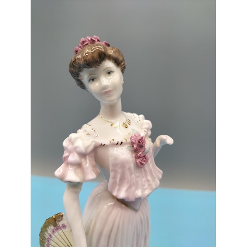 55 - Coalport La Belle Epoque 24cm Lady Figure 'Lady Rose at the Royal Ascot Ball'. Seconds Quality.