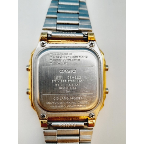 92 - Vintage 1985 Casio Data Bank DB-360 Digital Watch W/O.