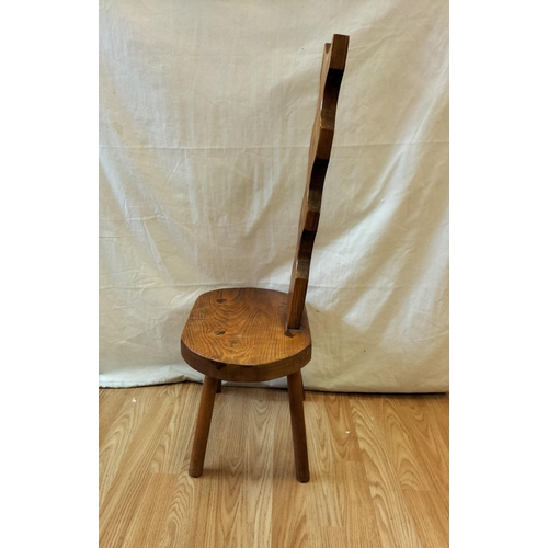 99 - Oak Spinning Chair. 81cm High, 41cm x 27cm. Seit Height 30cm. Collection Only.