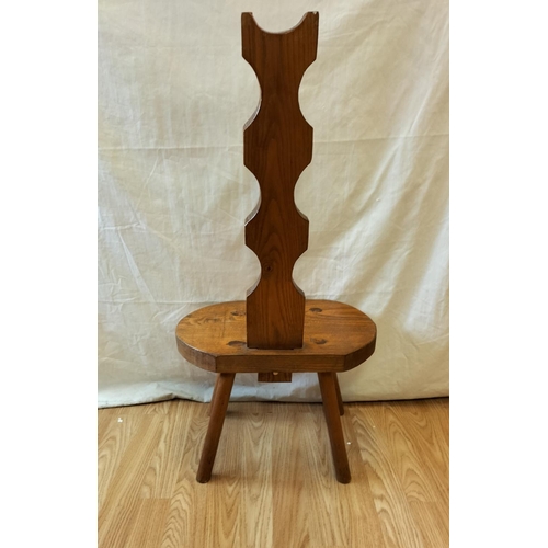 99 - Oak Spinning Chair. 81cm High, 41cm x 27cm. Seit Height 30cm. Collection Only.